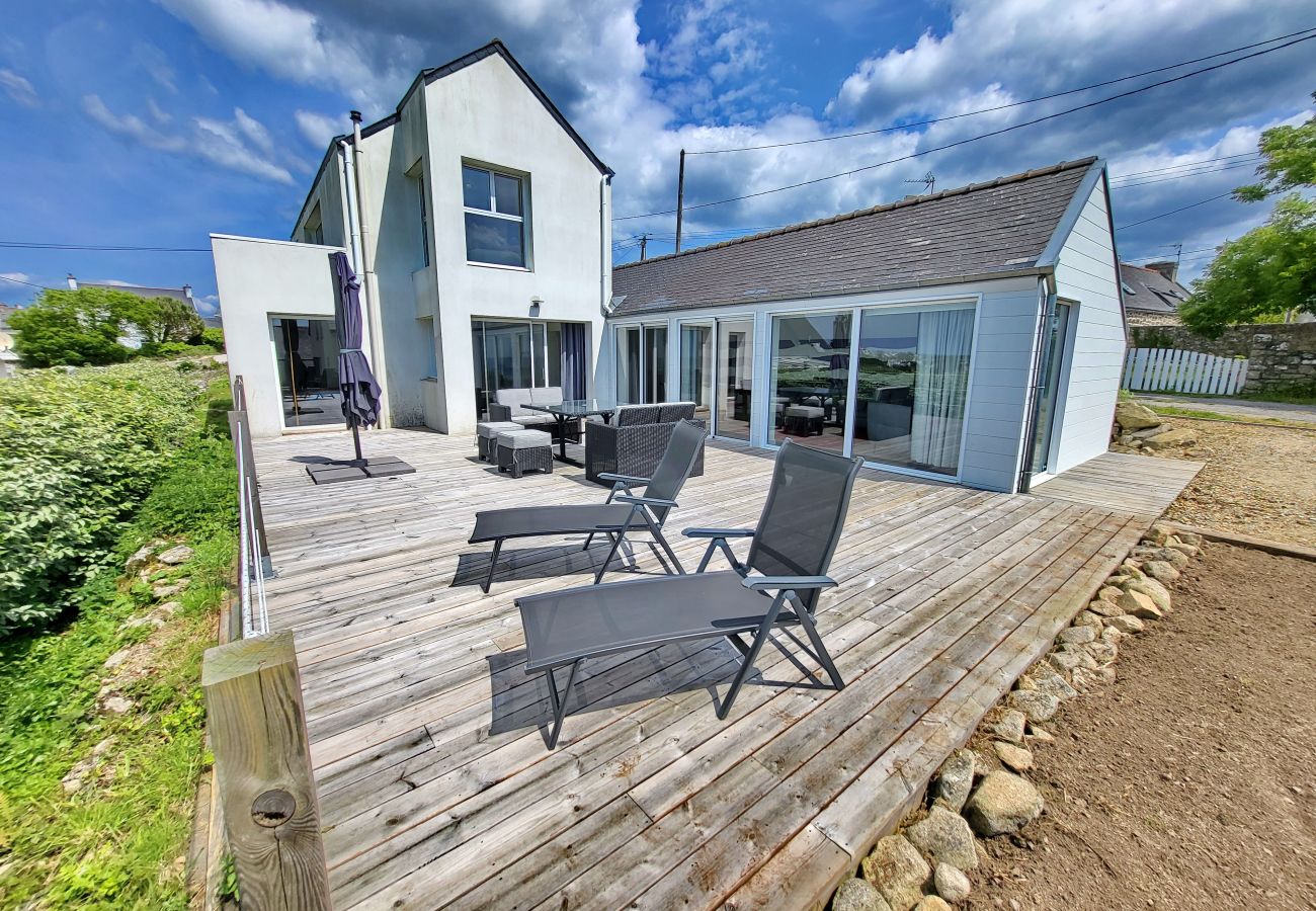 Ferienhaus in Plouhinec - 713-Villa du Roz -Großer Komfort- 180° Meerblick