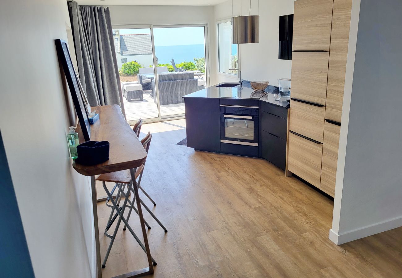 Ferienhaus in Plouhinec - 713-Villa du Roz -Großer Komfort- 180° Meerblick