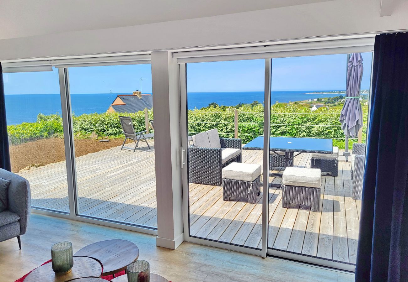 Ferienhaus in Plouhinec - 713-Villa du Roz -Großer Komfort- 180° Meerblick
