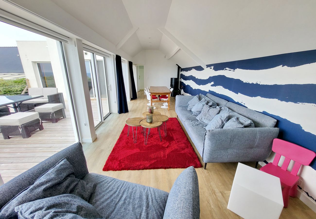 Ferienhaus in Plouhinec - 713-Villa du Roz -Großer Komfort- 180° Meerblick