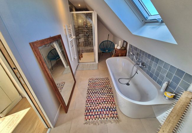 Villa in Primelin - 727- Wunderschöner Meerblick, hoher Komfort, über dem Strand von St Tugen Villa in Primelin - 727- Wunderschöner Meerblick, hoher Komfort, über dem Strand von St Tugen